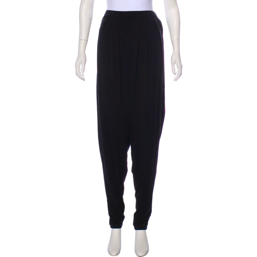 HELMUT LANG Black Strapless Jersey Keyhole Jumpsuit High-Rise Harem Pant Size: S